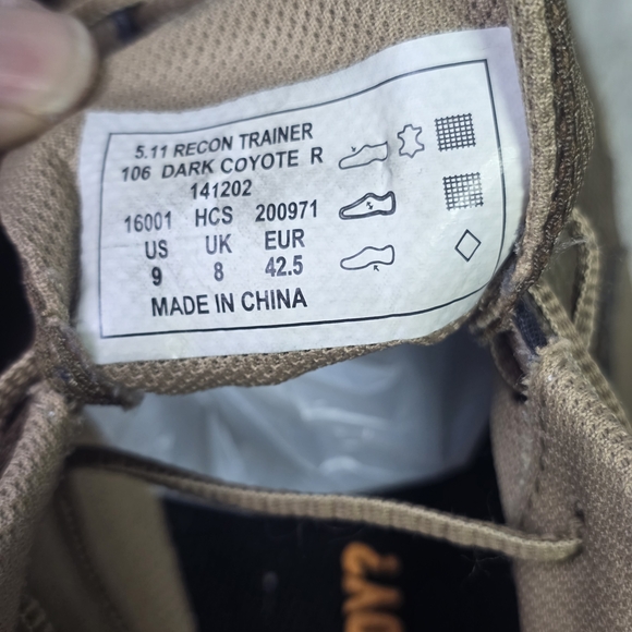 5.11 Tactical Tan Athletic Rope Ready Shoes Sz 9 - Picture 7 of 7